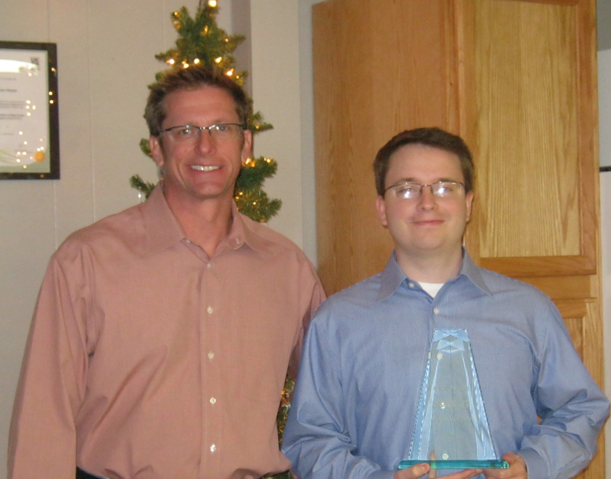 2013 Clark Award winner Sloan Harper with Lann Stewart, DeRisk IT President