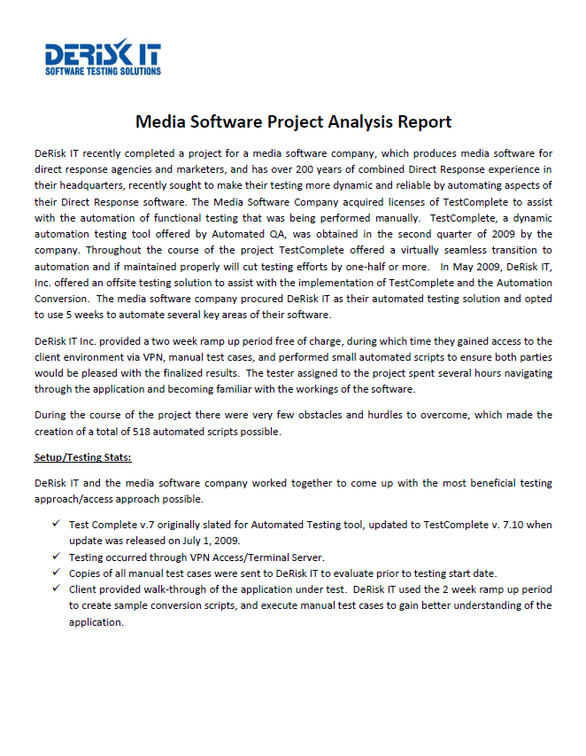 Media Software Project Case Study
